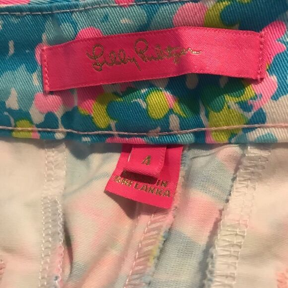 Lilly Pulitzer Buttercup Stretch Shorts Size 4 Scalloped Hem Carnival Coral - Picture 6 of 10